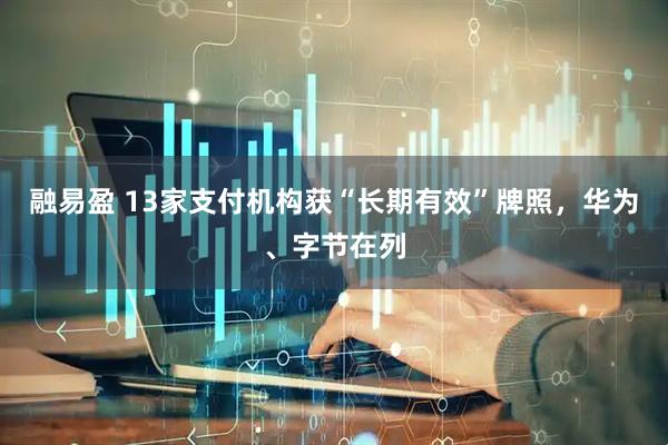 融易盈 13家支付机构获“长期有效”牌照，华为、字节在列