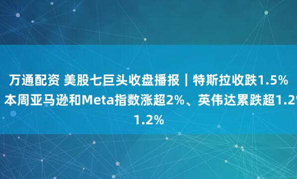 万通配资 美股七巨头收盘播报｜特斯拉收跌1.5%，本周亚马逊和Meta指数涨超2%、英伟达累跌超1.2%